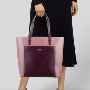 Kate Spade 2 tone pink colorblock tote